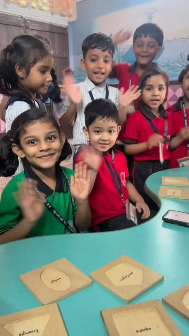 Students playing a learning game